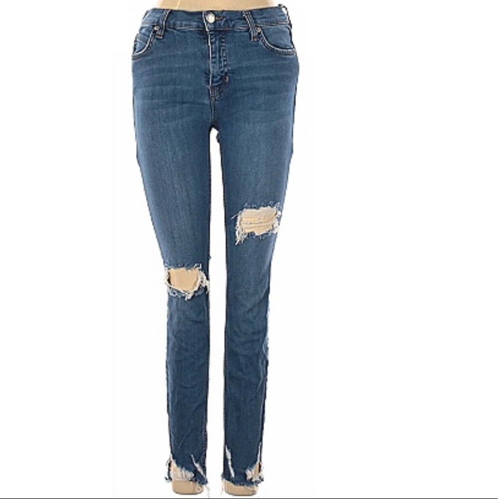 FREE PEOPLE distressed frayed skinny jeans